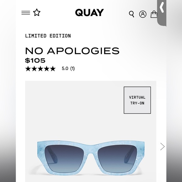 Quay Australia NoApologies Arctic Tort Frame/Blue Grad. Lens Limited Edition!!? main image 6
